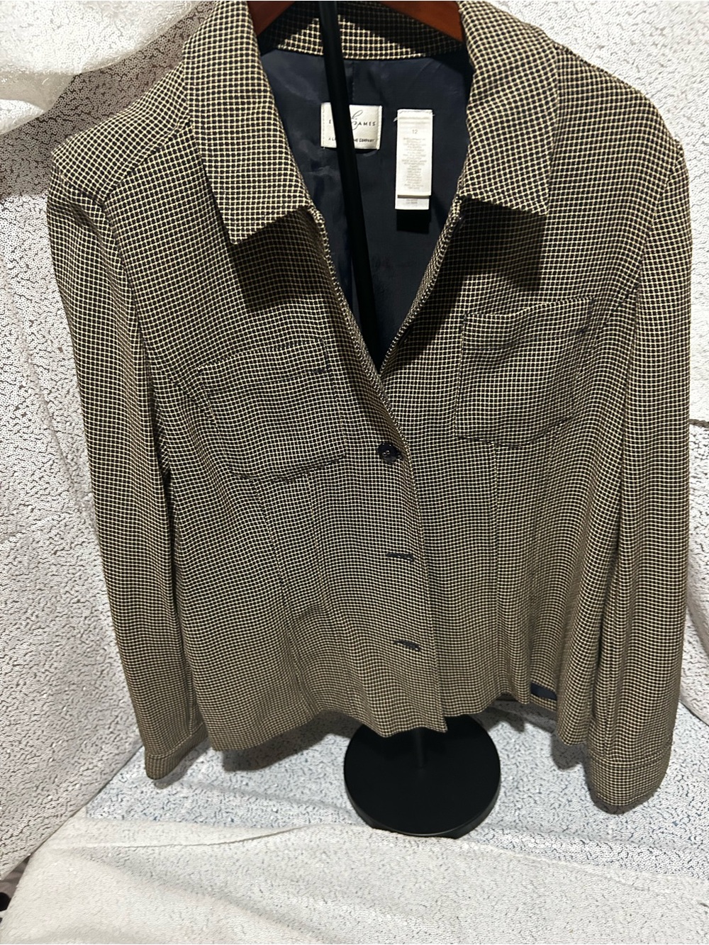 Liz Claiborne Brown and Black Houndstooth Blazer